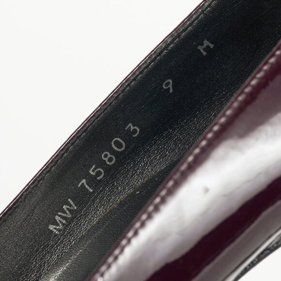 Stuart Weitzman Spice Plum Quasar Patent-Leather Bow Peep-Toe Pumps - Picture 10 of 10